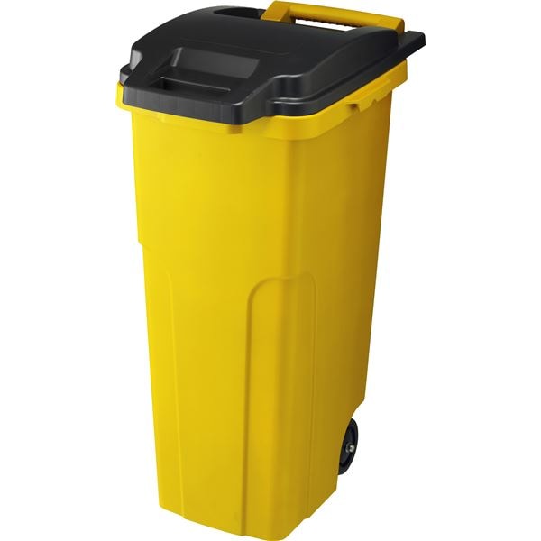 可動式 ゴミ箱/キャスターペール (70C2 2輪 イエロー) フタ付き ダストボックス (家庭用品 掃除用品)