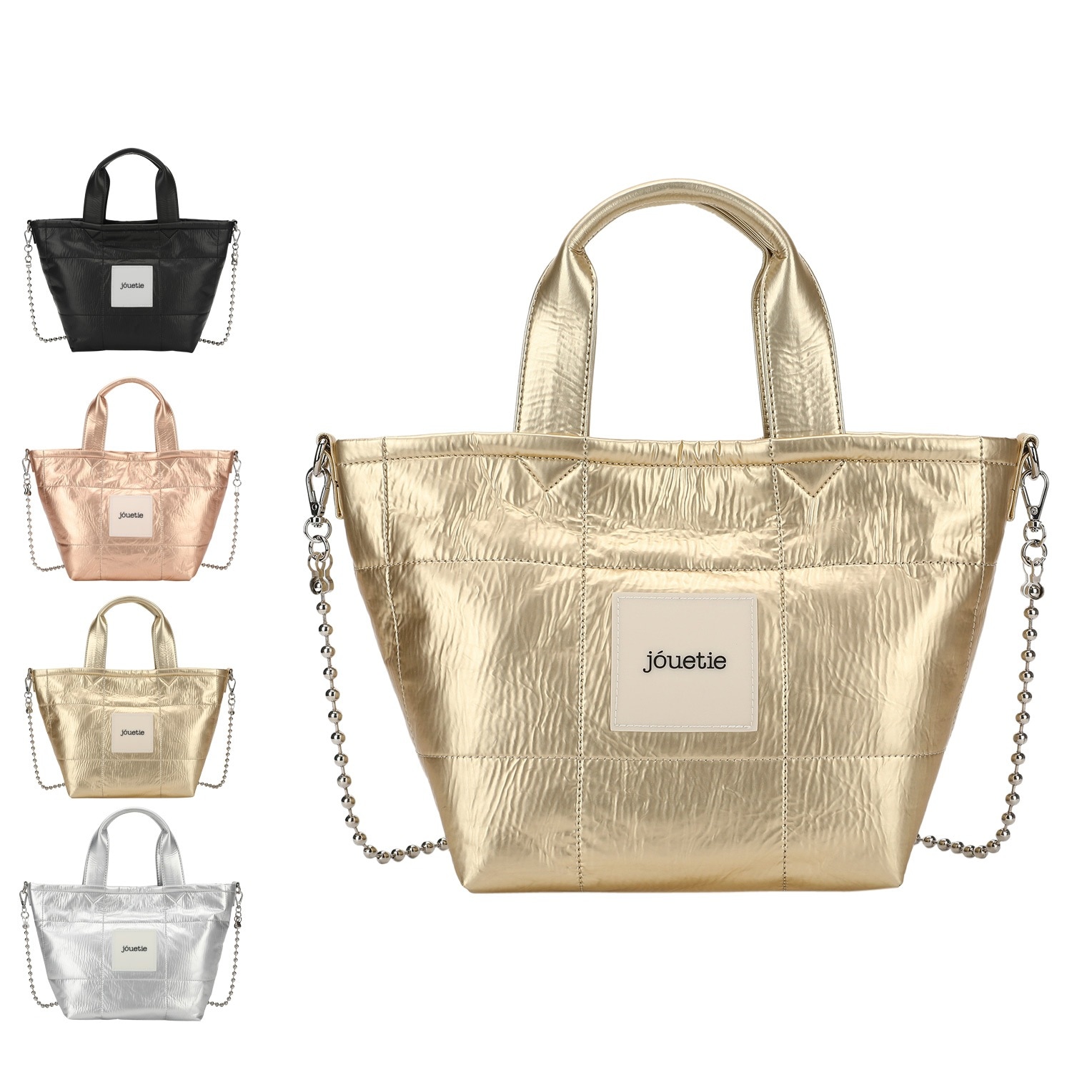 トートバッグ ショルダー ミディアム レディース 斜めがけ メタリック キルティング 2WAY 81480B