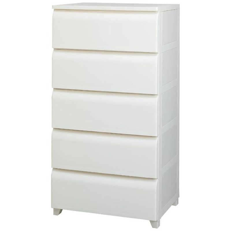 平和工業　チェスト 5段 幅54cm ノーデュス ワイド プラスチック アイボリー　380985