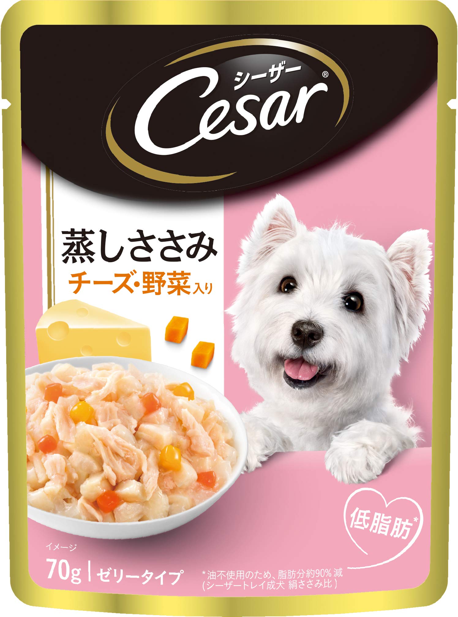 シーザー ドッグフード パウチ 蒸しささみ チーズ・野菜入り 成犬用 70g×160袋 (ケース販売)