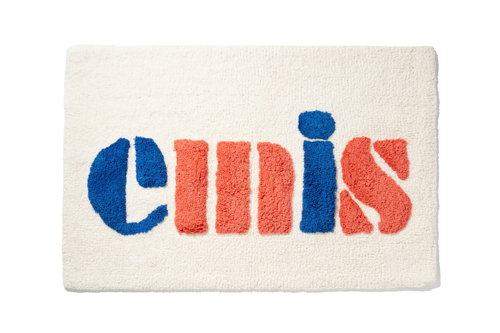 【EMIS】 VINTAGE LOGO BATH MAT : IVORY/BLUE/RED