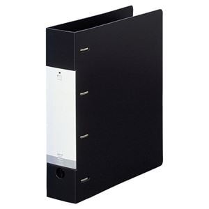 (まとめ) リヒトラブ リクエスト D型リングファイル A4タテ 4穴 500枚収容 背幅64mm 黒 G1280-24 1冊 (×10セット)