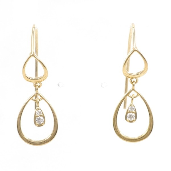 K18 18金 YG イエローゴールド ピアス ダイヤ 総重量約1.2g ジュエリー 中古