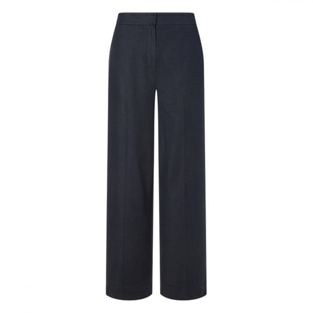 [ヘッジズレディース] 25SS リネンブレンドバンディングワイドスラックスネイビー HSPA5B491N2