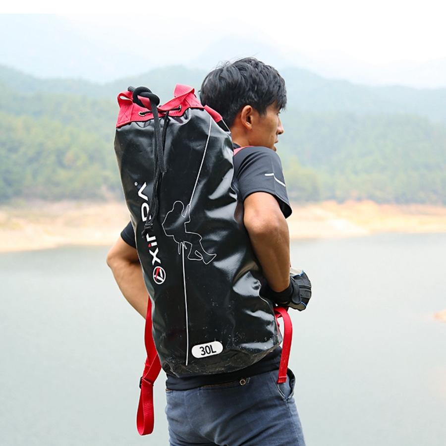 登山ロッククライミングロープ収納バッグバックパック巾着ポーチ30 L