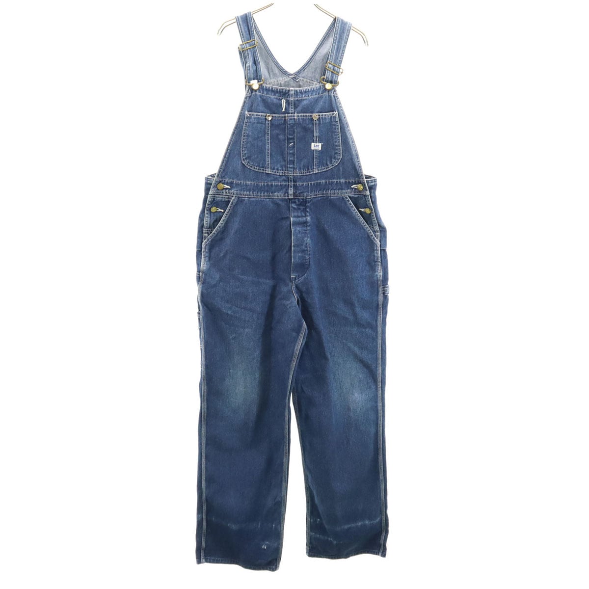 90s 日本製 オールド デニム オーバーオール W34 ウォッシュブルー ペインター メンズ 古着