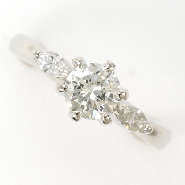 PT900 プラチナ リング 10号 ダイヤ 0.574 SI2 0.16 鑑定書 中古