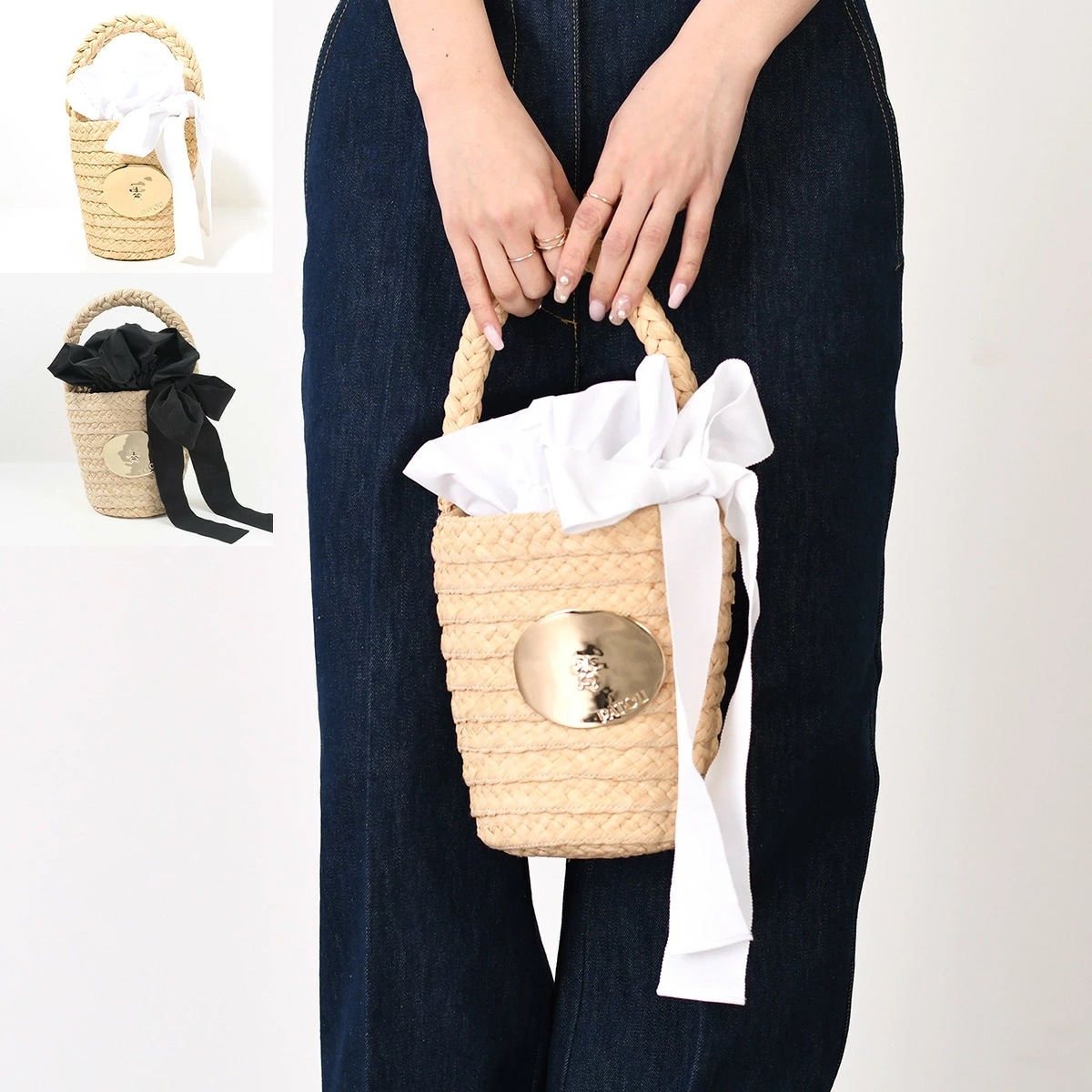 バッグ ハンドバッグ かごバッグ ラフィア アイコニック バケットバッグ AC0610140 レディース ホワイト ベージュ おすすめ ギフト プレゼント
