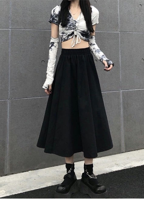 スカート フレアスカート ミモレ丈 ロング丈 フレア Aライン ハイウエスト 綿 コットン かわいい 大人可愛い シンプル カジュアル おしゃれ お洒落 大人女子 こなれ感 ラフ ガーリー 主役級