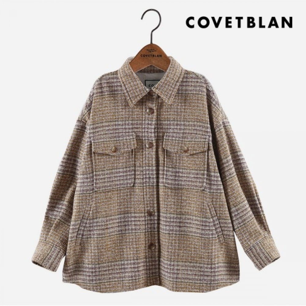 (コルベットブラン) チェックシャツジャケット (V218MJK203W) 5,500円