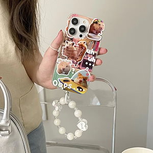 iphone 14promax 携帯電話ケース iphone14 落下防止 13/12 女性に適したかわいいショッピングカートハムスター新-4-354