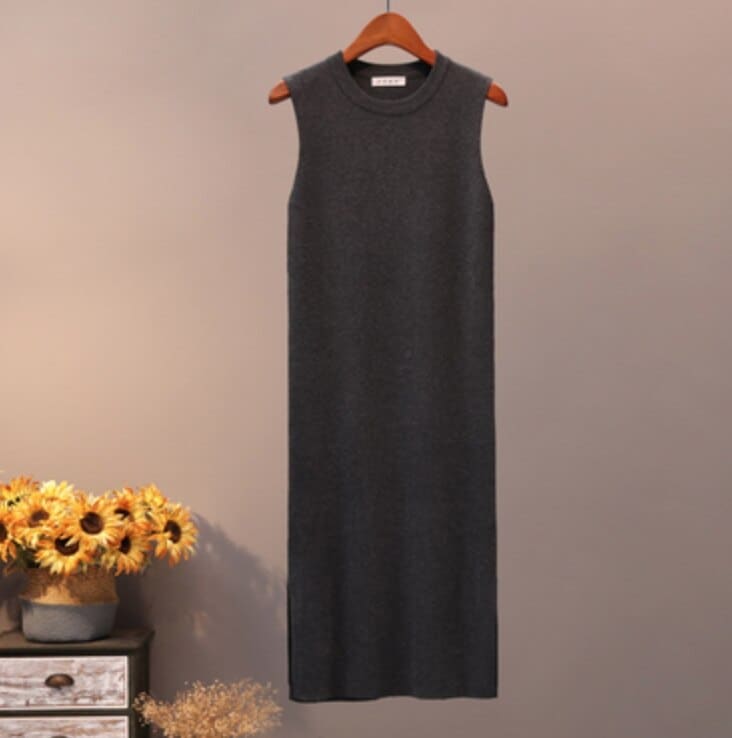 ワンピース レディース 夏 袖なし 無地 ワンピ デート かわいい 大人可愛い きれいめ シンプル カジュアル ラフ 大人 おしゃれ お洒落 着回し 重ね着 お出かけ グレー ブラック 2色展開