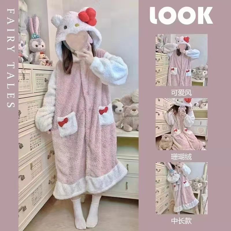 Qoo10] モコモコパジャマ ハローキティ パジャマ : 下着・レッグウェア