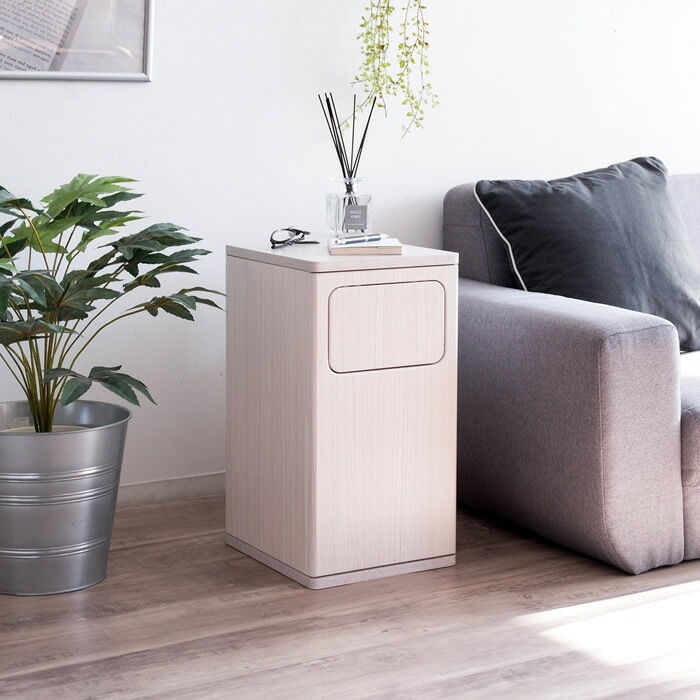 ゴミ箱 20L プッシュ式 木製 ダストボックス Empro エンプロー DB-480R-WH ホワイト