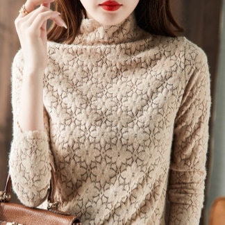 レースプルオーバー トップス カットソー ブラック 黒 ホワイト 白 ブルー 青 カーキ