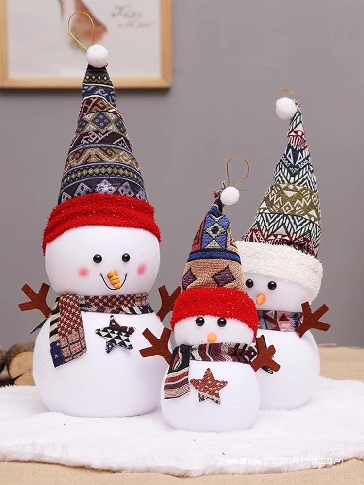 クリスマス装飾雪だるま人形クリスマスツリーデスクトップ装飾モールウィンドウシーンレイアウト小道具 14