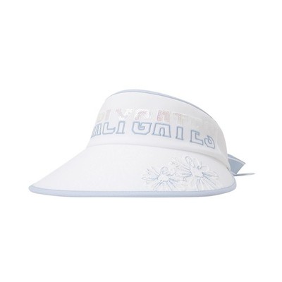 本物のPEARLY GATES GOLF レディース 花柄スパンコールロゴ ワイドサンバイザー