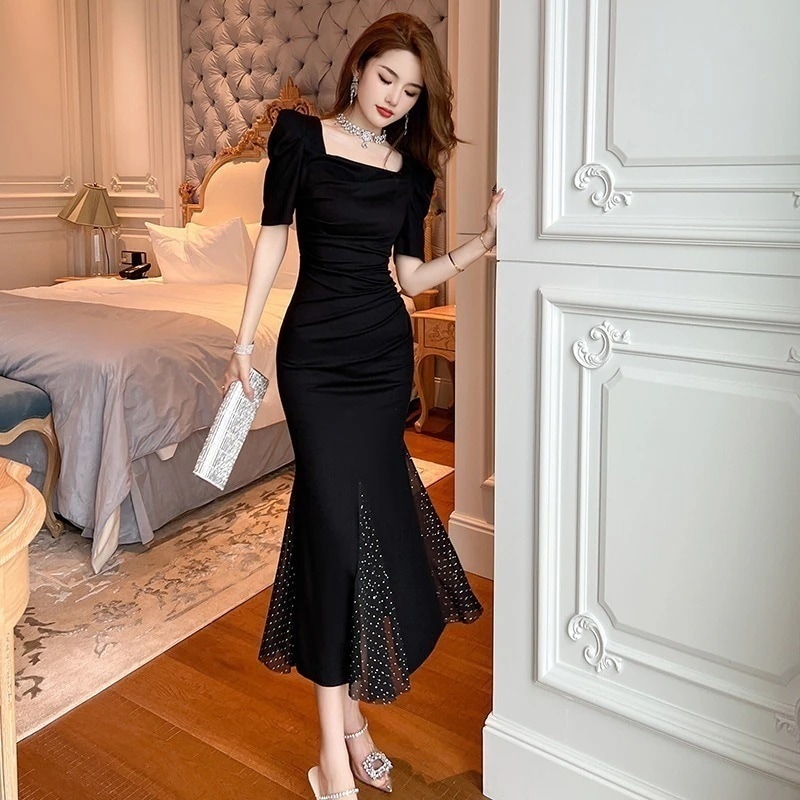 【mianbaoshu】 ワンピース フォーマル パーティードレス キャバドレス 着痩せ 大人 チャイナドレス 同窓会 披露宴 卒業式 結婚式 演奏会 ウェディング ステージ 二次会 発表会 正式 1