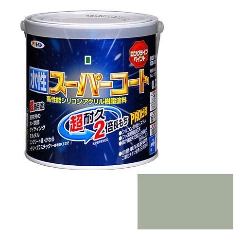 （まとめ買い）ペンキ 水性スーパーコート 水性多用途 ソフトグレー 0.7L [x3缶セット]