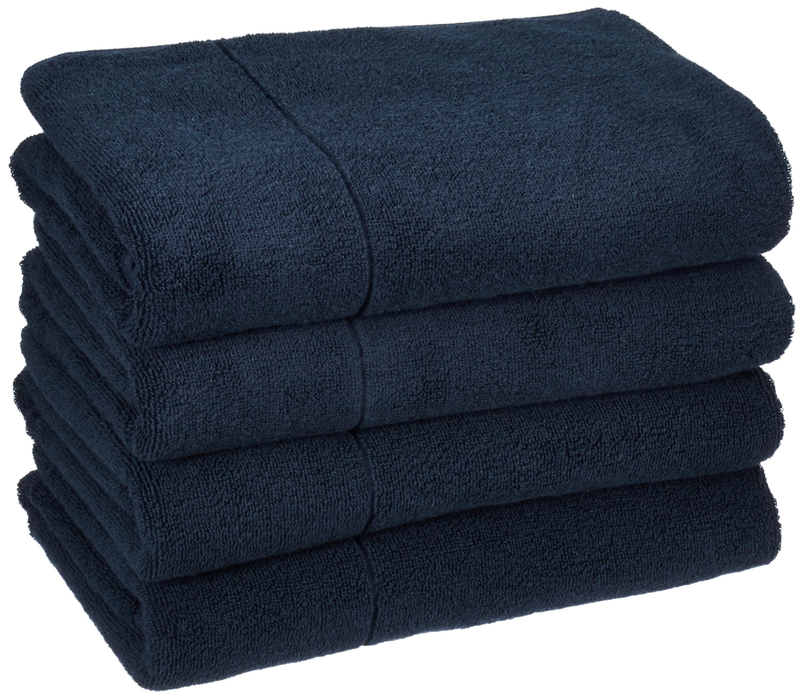 無印良品 ふっくらパイルバスタオル・ネイビー 4枚組 60×120cm やわらか 83429577