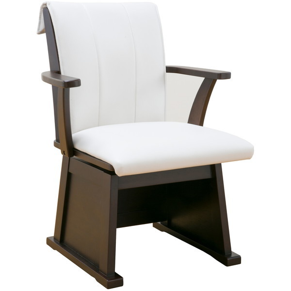 天然木 肘付き 回転 こたつチェア 2脚(03975) ブラウン メーカー直送