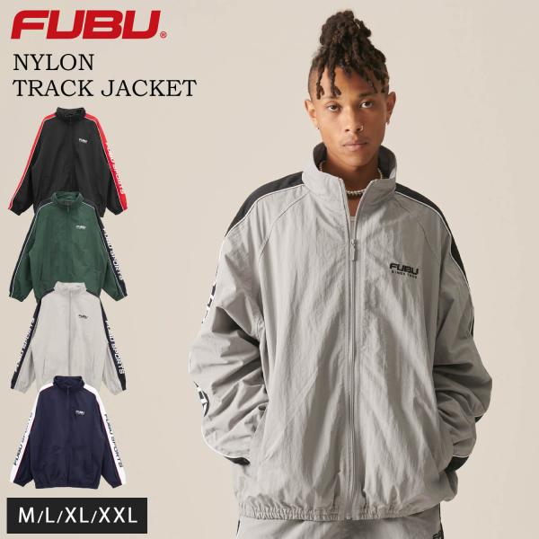 FUBU フブ ジャケット メンズ 長袖 ナイロンジャケット ブルゾン ライトアウター トラックジャケット 秋 冬 フルジップ ブランド ロゴ 刺繍 トップス