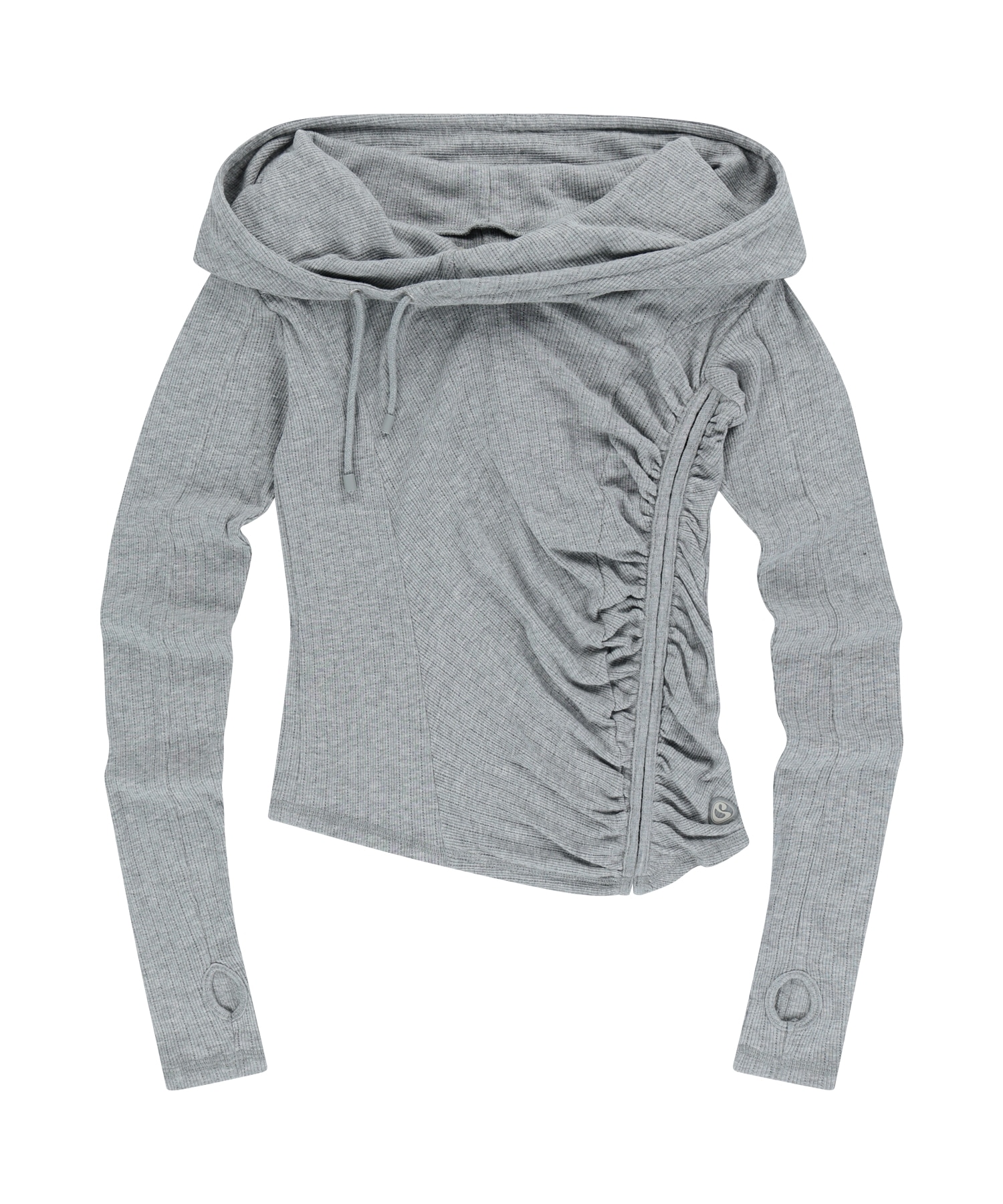 【COYSEIO】 SHIRRING HOOK HOODIE : MELANGE GREY