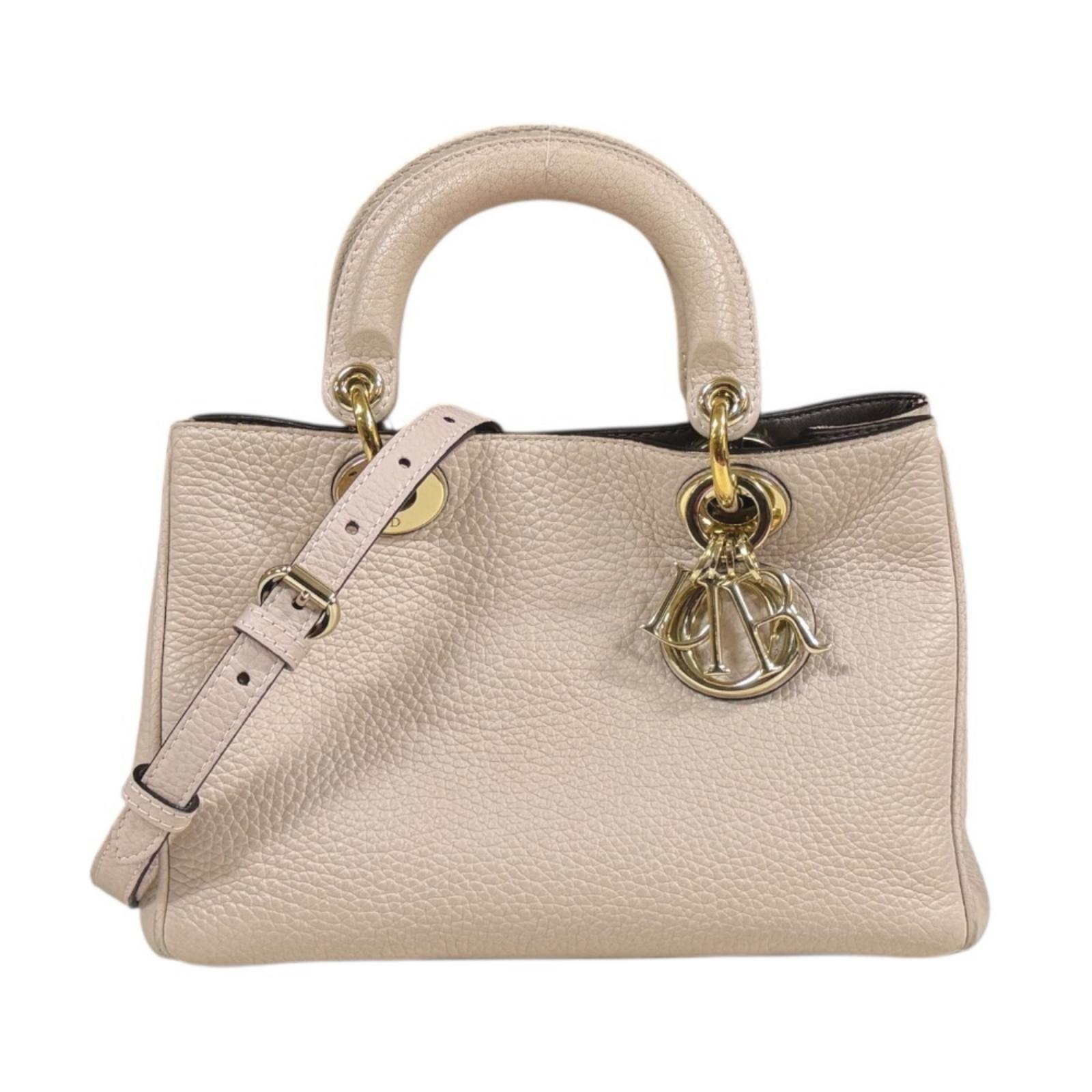クリスチャンディオール ディオリッシモ ショルダーバッグ レザー M0915 ベージュ Christian Dior 中古