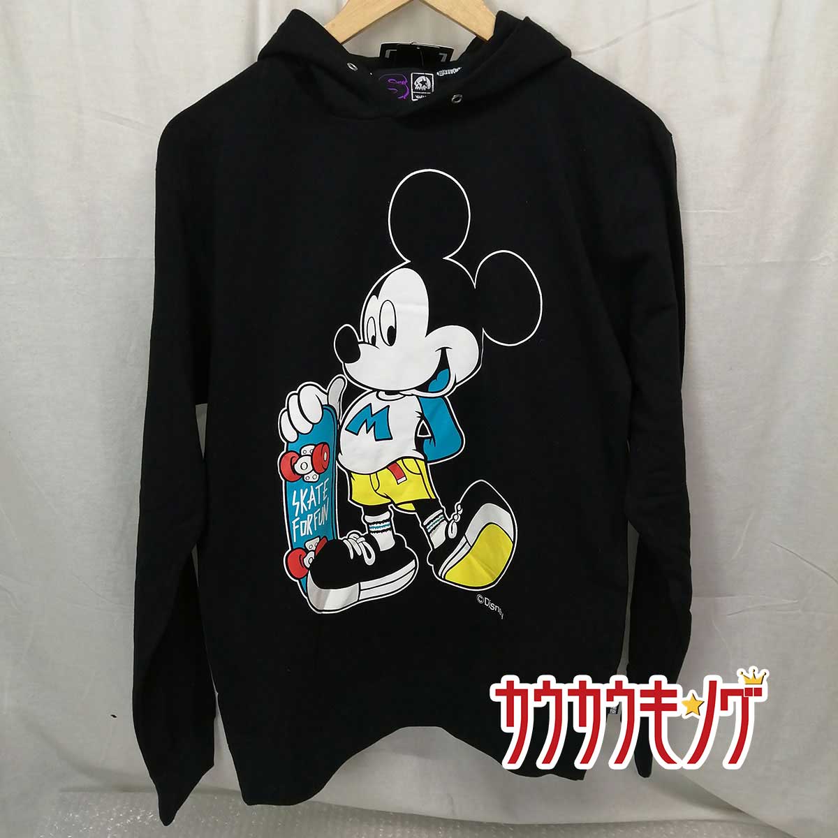 【中古・未使用品】マモミ/マジカルモッシュミスフィッツ MAGICAL MOSH MISFITS MxMxM MICKEY MOUSE パーカ BLUE S ブラック ブルー メンズ