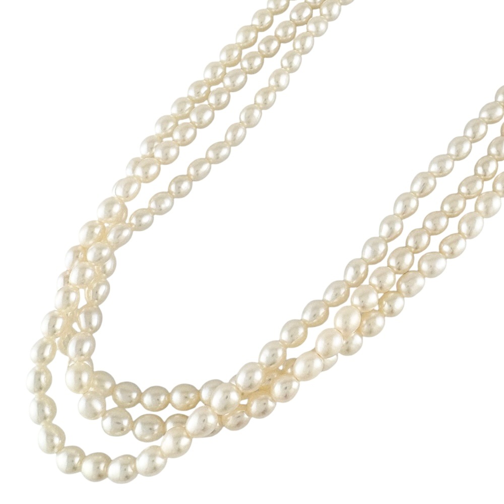ミキモト ネックレス シルバー パール MIKIMOTO 中古 美品