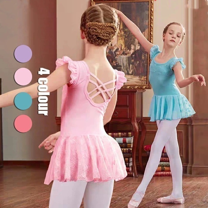 【新品】バレエレオタード 子供用 半袖 キッズ バレエ衣装 子供用 女子 スナップボタン キッズウェア 体操 ダンス 練習服 ステージ衣装 シンプル ワンピース レッスン着 ピンク パープル グリー 5,089円