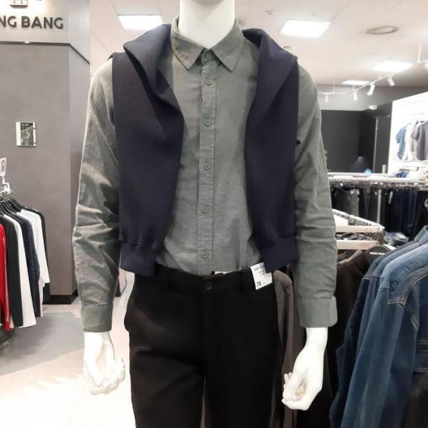 HC09男性秋薄起毛無地シャツ 은은한 パステルカラーのシンプルモダンな (S43579323)