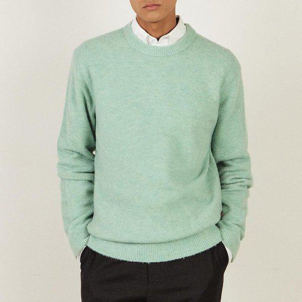 ウール混紡ブラッシュドプルオーバーラウンドニット__DLW1SWRL102E1