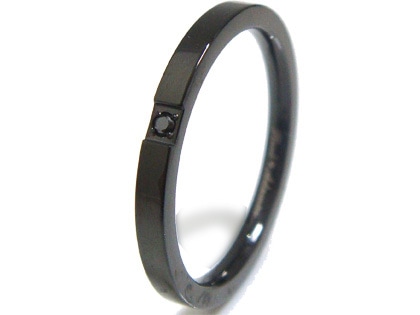 SteelAdamasアダマスステンレスダイヤモンドリング/ブラックステンレスアクセサリー/プレゼン