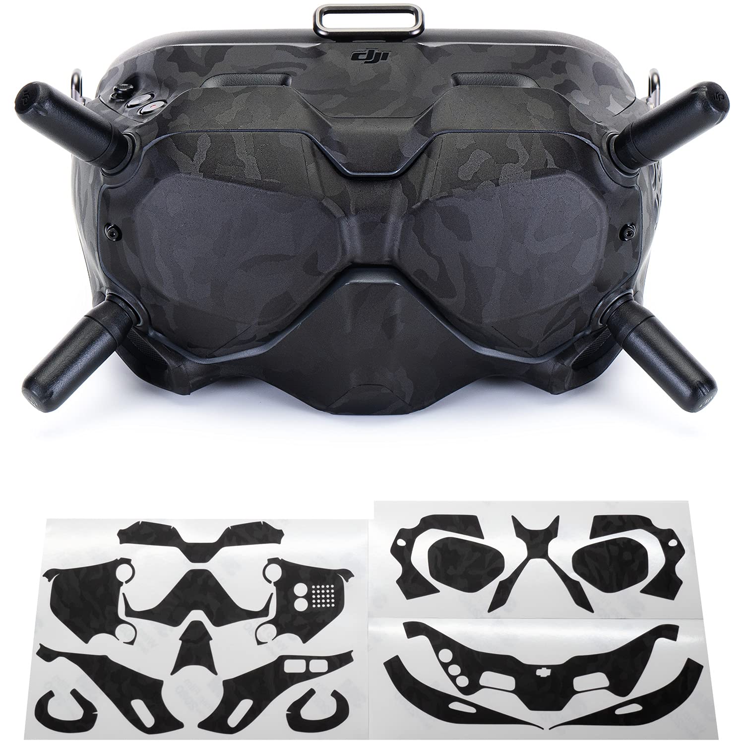 WRAPGRADE for DJI FPVゴーグル V2用 スキンシール (ブラックバンピーカモ)