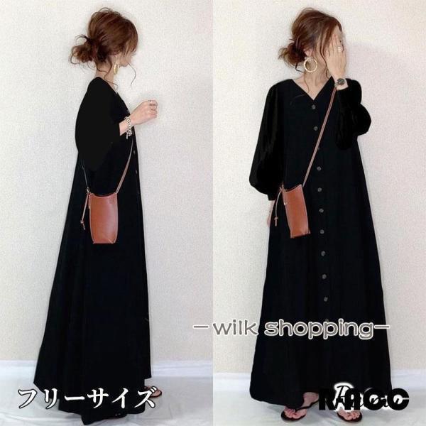シャツワンピース レディース ワンピース ロングワンピース キレイめ 長袖 チュニック Ｖネック ロング ゆったり 大きいサイズ カジュアル 4,709円