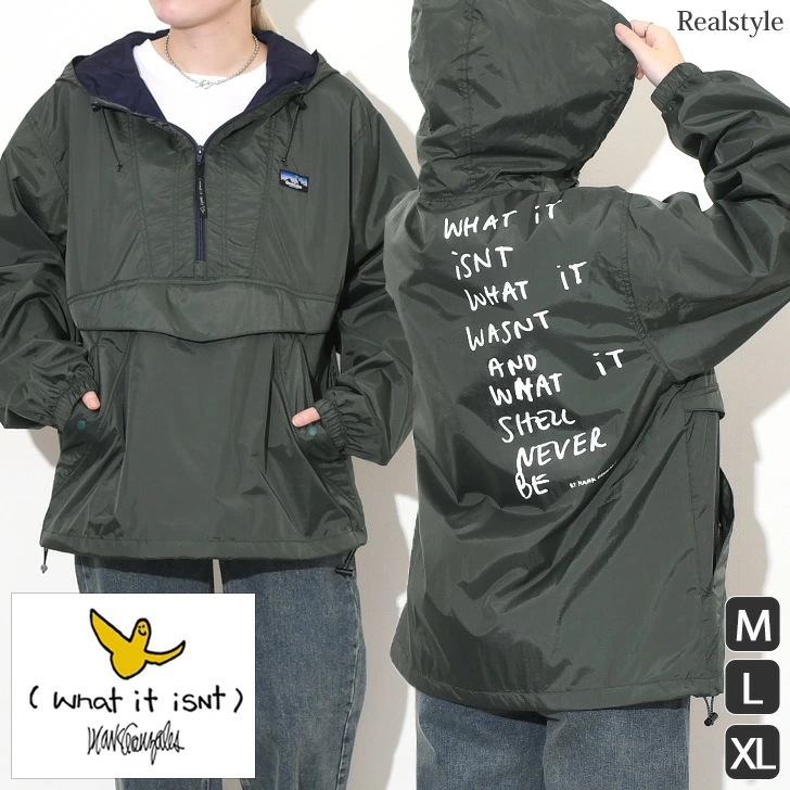 マークゴンザレス ART BY MARK GONZALES ナイロン アノラックパーカー 2H5-63825 メンズ レディース 長袖 ハーフジップ プルオーバー ライトアウター おしゃ