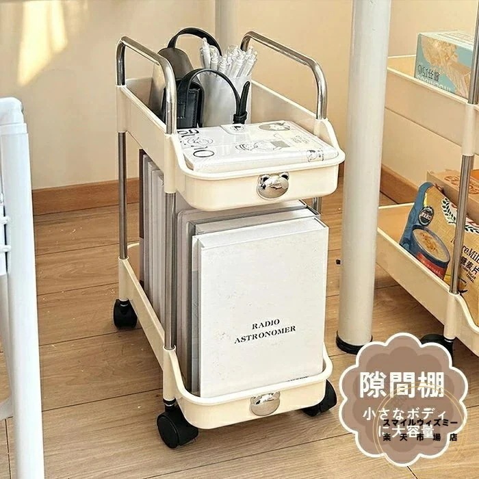 キッチン収 おしゃれ ベビーワゴン キッチン収納棚 キャスター付き ストッパー付き 2段 3段 4段 ハンドル付き