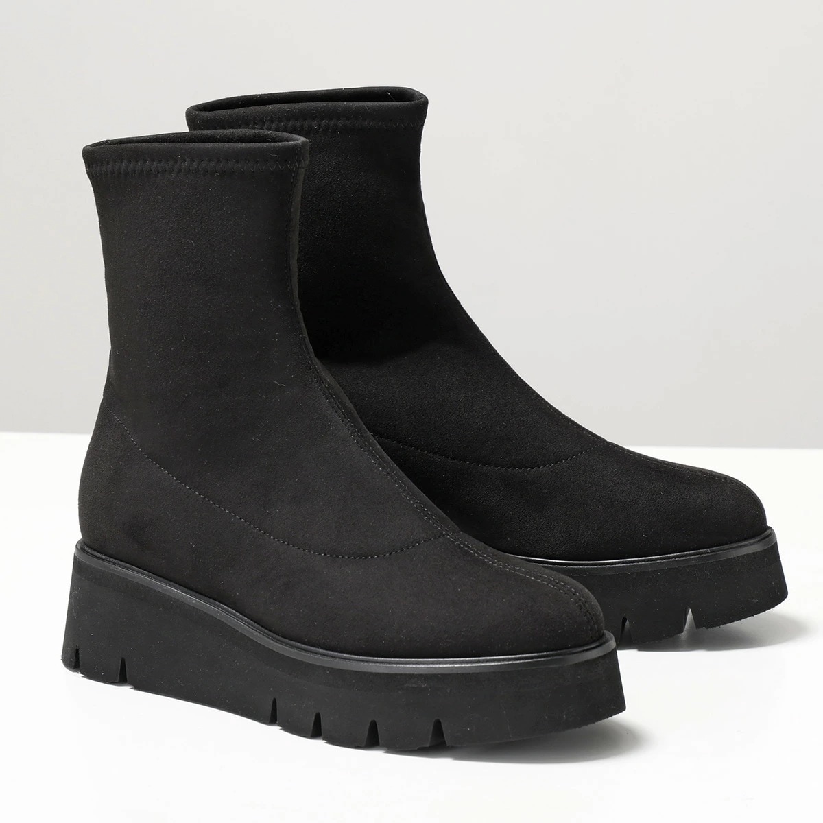 LUCA GROSSI ルカグロッシ ショートブーツ 4507 EROS CONF レディース ストレッチ 厚底 軽量 シューズ 靴 NERO