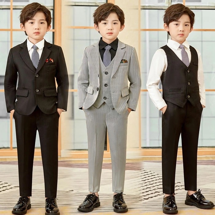 スーツ 男の子 入学式 卒業式 5点セット (ジャケット パンツ シャツ ベスト ネクタイ) 90 100 110 120 130 140 150 160 170cm 子供スーツ 男児 キッズ ジュニ