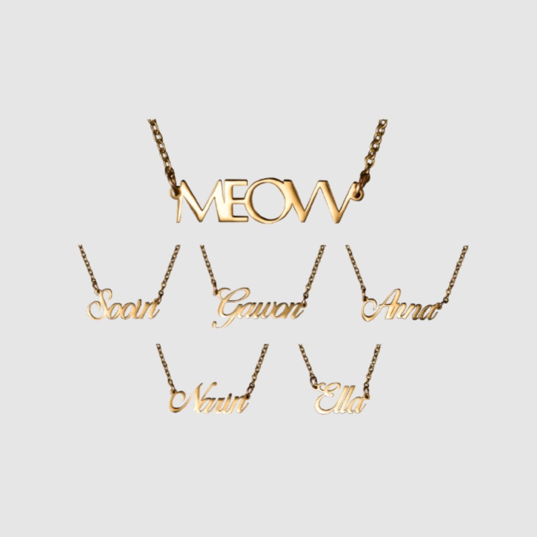 [公式] MEOVV 1st EP ALBUM MY EYES OPEN VVIDE OFFICIAL POP-UP MD : NAME PLATE NECKLACE