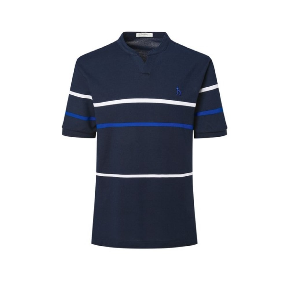 [ヘッジズ] 24SS ネイビーラインカラーコットンブレンドショートスリーブTシャツWHTS4B548N3