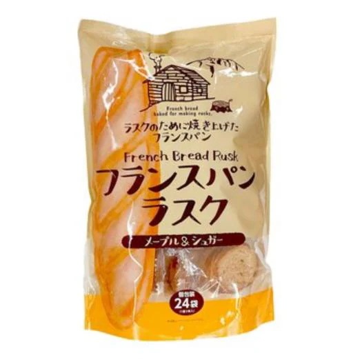 【倉庫直送】フランスパンラスク メープル&シュガー 2枚 x 24袋 x 2個セット