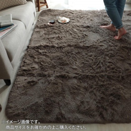 マイクロファイバーロングシャギーラグ シフォン 190×240cm グレージュ「GSCD508384」