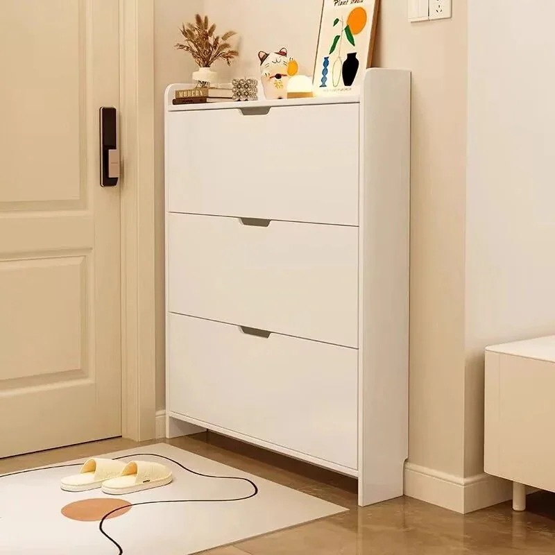 店長おすすめ47/80/115cm 超薄型シューズキャビネット家庭用ドアフリップバケット玄関ポーチキャビネット2025屋内収納狭い靴ラック