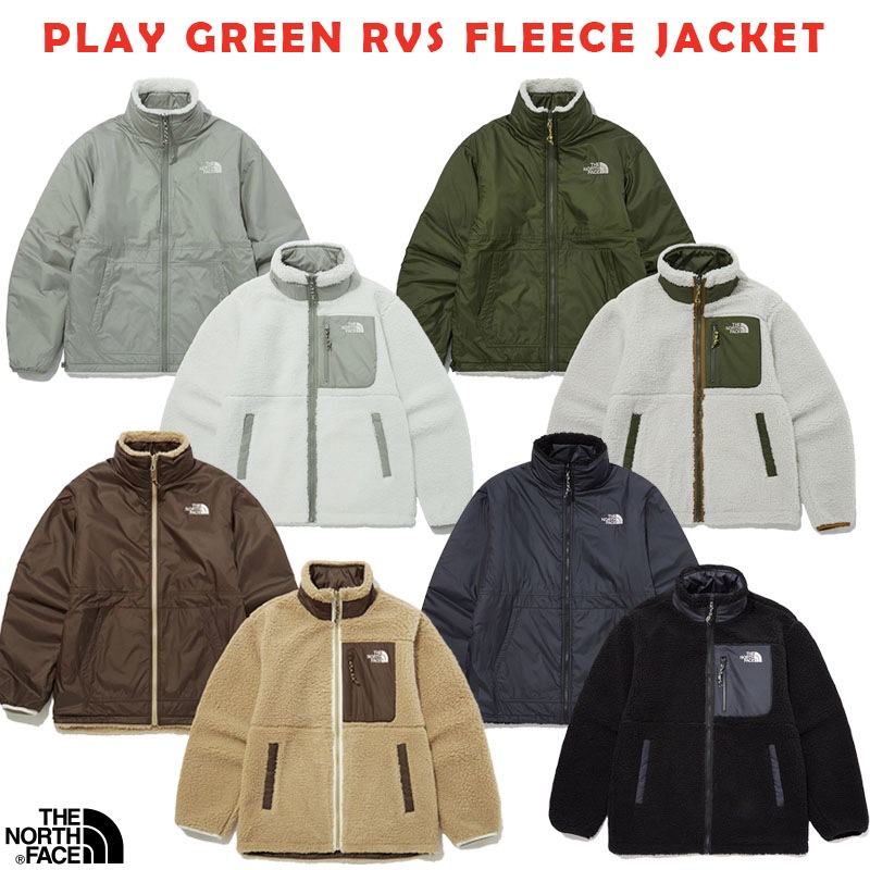 韓国正規品保証 関税負担なし NJ4FP54A PLAY GREEN RVS FLEECE JACKETデイリー 基本 着装 男子 女子 人気 韓国 ファッション 男女共用 アウトドア
