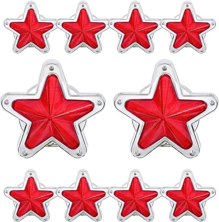 LED サイドマーカー 星型 12V 24V ランプ スター レンズ トラック デコトラ レトロ 旧車 ホタル 10個 赤 レッド( レッド 10個) 6,208円