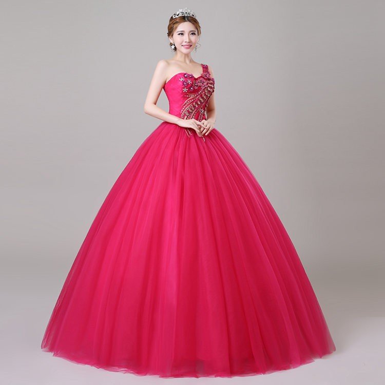 ロングドレス ウェディングドレス 花嫁ドレス カラードレス 結婚式ドレス 披露宴パーティードレス 写真撮影ドレス ローズ 高品質新品