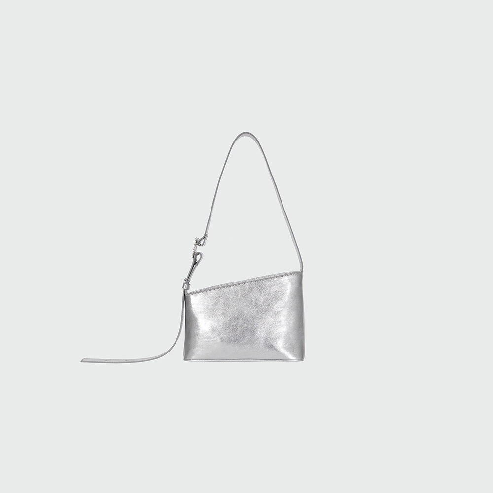 Ink HALOS スモール台形ショルダーバッグ-シルバー