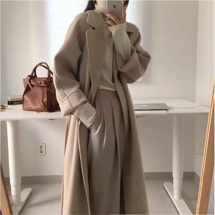 コンサバティブ ロング ガウンコート レディース かわいい 大人可愛い きれいめ シンプル カジュアル 上品 おしゃれ かっこいい ラフ メンズライク 都会的 デート お出かけ パーティー イベント